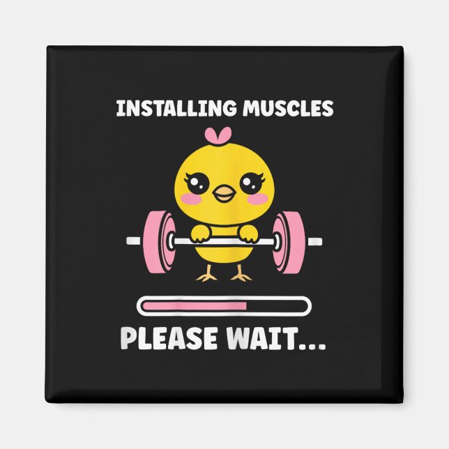 Animals Installing Muscles Fitness Bodybuilding Ch Magnet (Framsidan)