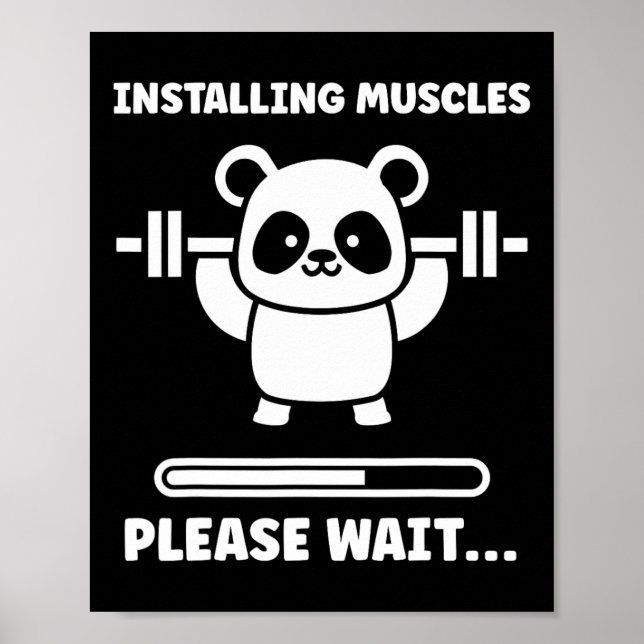 Animals Installing Muscles Fitness Bodybuilding Ko Poster (Framsidan)