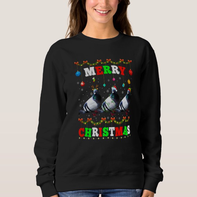 Animals Ljus God jul Santa Pigeon T Shirt (Framsida)