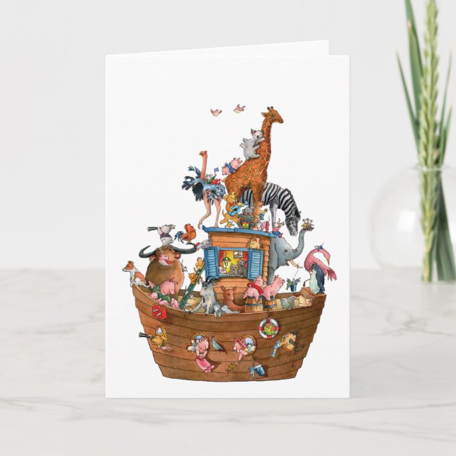 Animals Noahs Ark - gratulationskort Kort (Framsida)