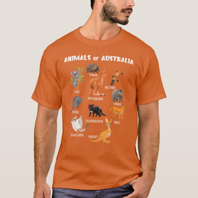 Animals Of Australia Animal Educational Kangaroo f T Shirt (Framsida)
