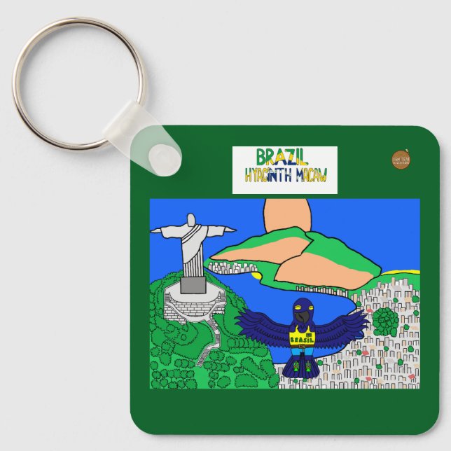 Animals of the World, Brazil: Hyacinth Macaw Nyckelring (Framsida)