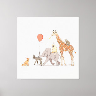 Animals party söta dagis-konst-födelsedag hund canvastryck