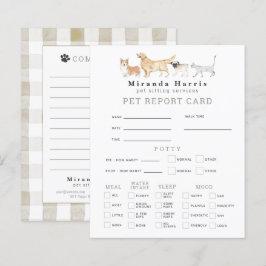 Animals Pet Sitter Dog Walker Pet Report Card