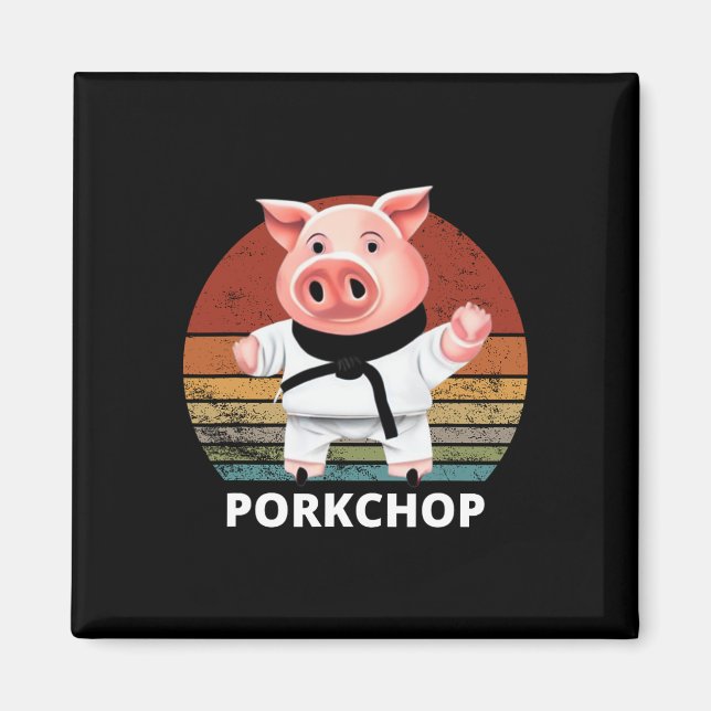 Animals Puns Gris Karate Gris Chop Pun Magnet (Framsidan)