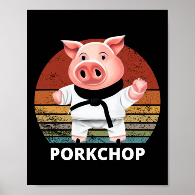 Animals Puns Gris Karate Gris Chop Pun Poster (Framsidan)