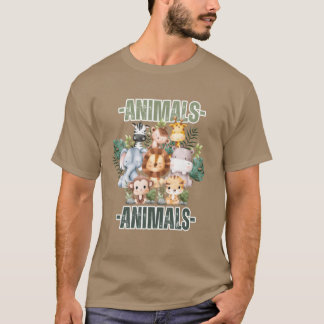Animals retro family t shirt