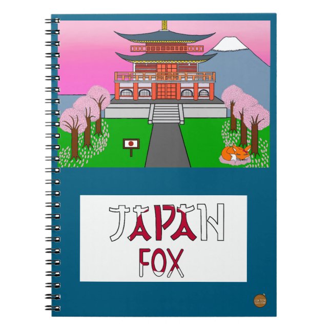 Animals the World Japan Fox Notebook Anteckningsbok (Framsidan)