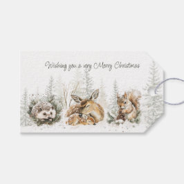 Animals Winter Forest Christmas Presentetikett