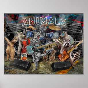Animalz Live! Djur som spelar musikinstrument Poster