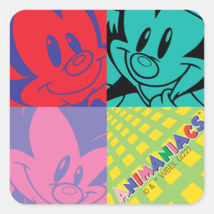 Animaniacs Bild för Warner Syskon-popup Fyrkantigt Klistermärke
