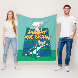 Animaniacs Pinky- och Brain Cage-grafik Fleecefilt