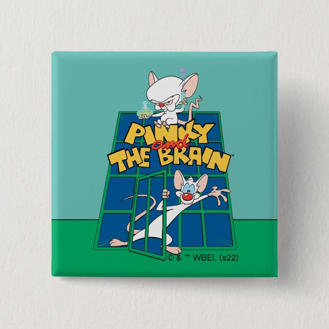 Animaniacs | Pinky- och Brain Cage-grafik Knapp (Framsida)