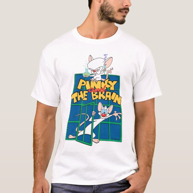 Animaniacs | Pinky- och Brain Cage-grafik T Shirt (Framsida)