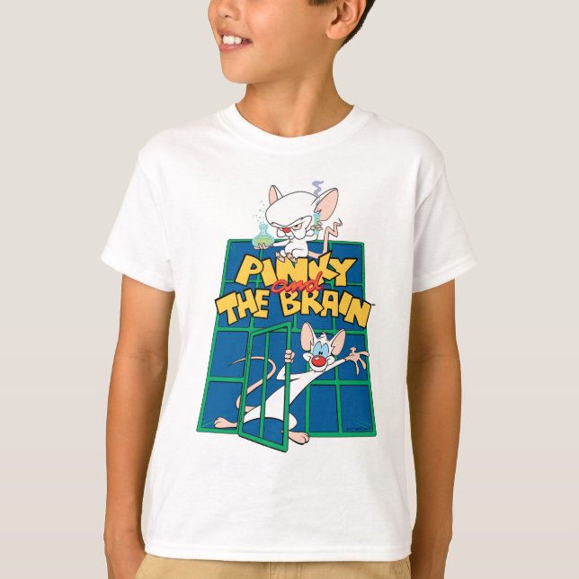 Animaniacs | Pinky- och Brain Cage-grafik T Shirt (Framsida)
