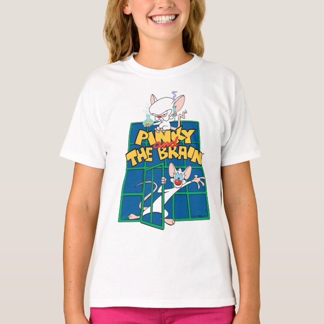 Animaniacs | Pinky- och Brain Cage-grafik T Shirt (Framsida)