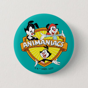 Animaniacs Warner Brothers & Sister WB Shield Knapp