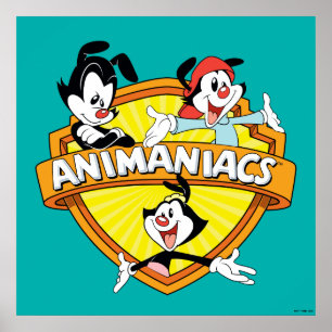 Animaniacs Warner Brothers & Sister WB Shield Poster