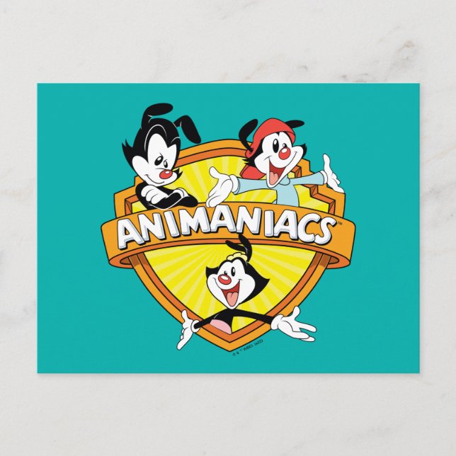 Animaniacs | Warner Brothers & Sister WB Shield Vykort (Framsida)