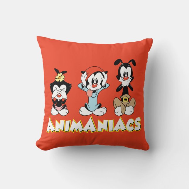 Animaniacs | Warner Siblings "No Evil" Graphic Kudde (Framsida)