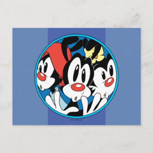 Animaniacs Warner Syskon Cirkel Grafik Vykort