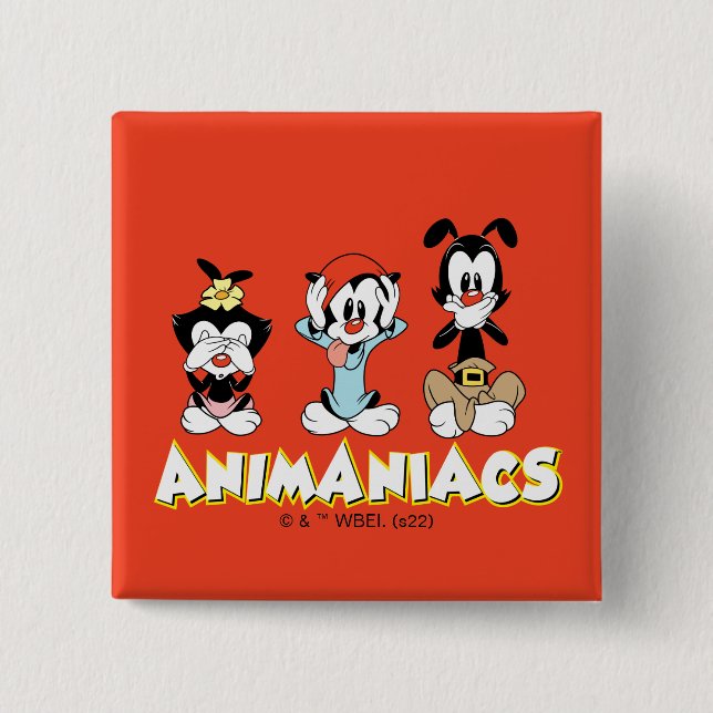 Animaniacs | Warner syskon "Inget ont" Grafik Knapp (Framsida)