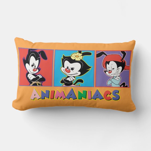 Animaniacs | Yakko-, dot- och Wakko-panelgrafik Lumbarkudde (Framsida)