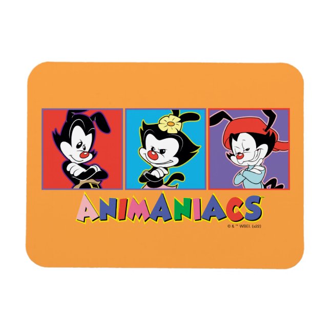 Animaniacs | Yakko-, dot- och Wakko-panelgrafik Magnet (Horisontell)