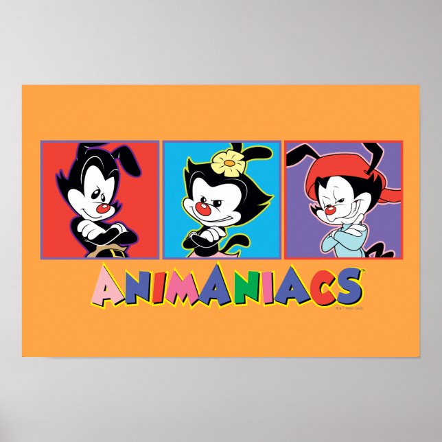 Animaniacs | Yakko-, dot- och Wakko-panelgrafik Poster (Framsidan)