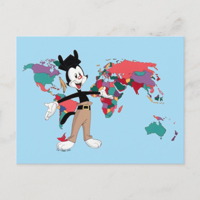 Animaniacs | Yakko's World Map Graphic Vykort (Framsida)