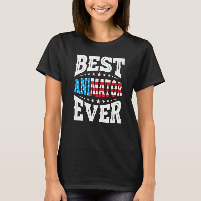 Animator Animation 4:e fjärde juli USA T Shirt (Framsida)