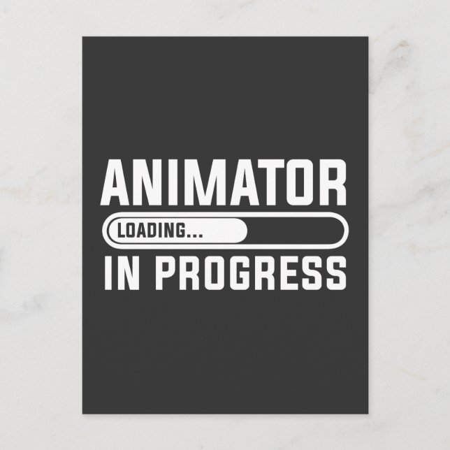 Animator håller på att studeras vykort (Framsida)