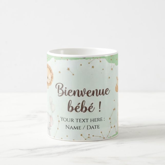 Animaux de la Savane Aquarelle - Bienvenue Bébé Kaffemugg (Center)
