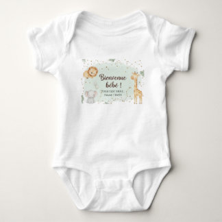 Animaux de la Savane Aquarelle - Bienvenue Bébé T Shirt
