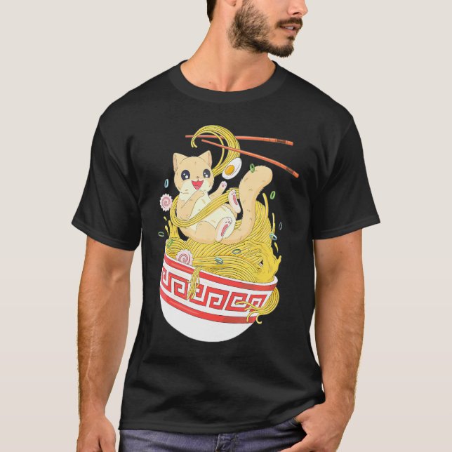 Anime Älskare Kawaii Saker Bowl Ramen Noodle Japan T Shirt (Framsida)