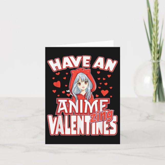 Anime Älskare Valentines day Kids Tonåringar Vuxno Kort (Framsida)