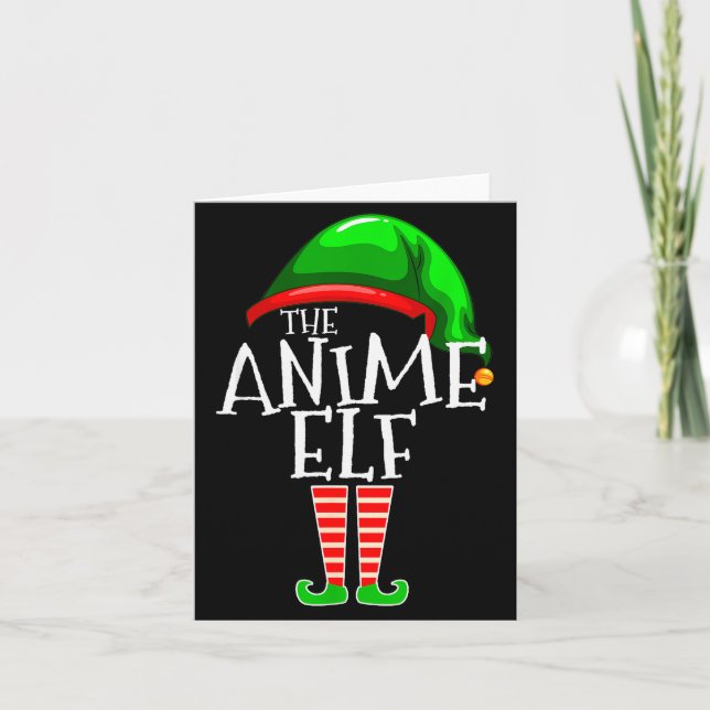 Anime-älvgruppsmatchande familj julpresent Hol Kort (Framsida)