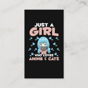 Anime and Cat Girl Japansk Otaku Manga Japan Visitkort