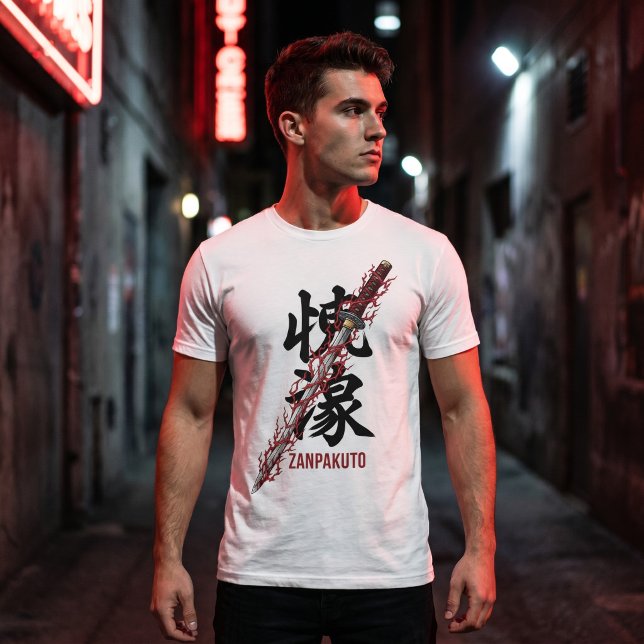Anime Andens Svärd Zanpakuto med Röd Blixt T Shirt (Skapare uppladdad)
