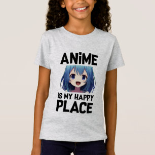 Anime är min Lycklig Ställe Girls-grafik T Shirt