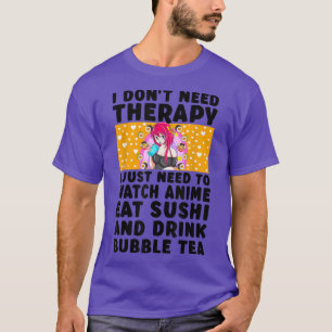 Anime Art för Tonåring flickor japanska sushi Bubb T Shirt