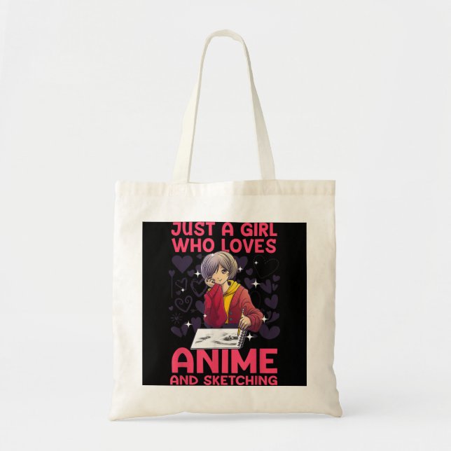 Anime Art for Women Tonåring Girl Anime Merch Sket Tygkasse (Framsidan)