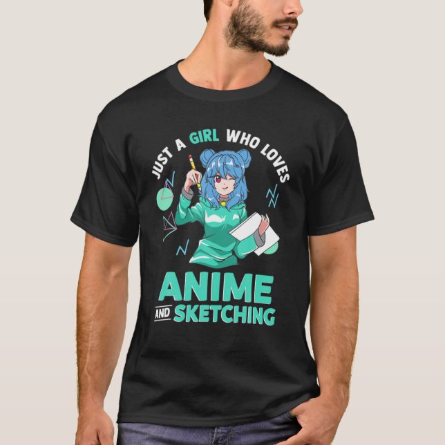 Anime Art for Women Tonåring Girls Manar Anime Mer T Shirt (Framsida)