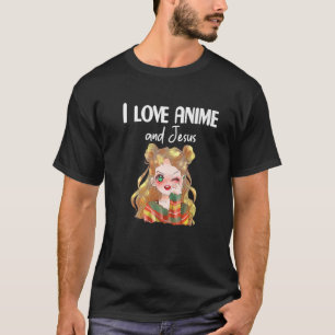 Anime Art I Kärlek Anime och Jesus Tonåring flicka T Shirt