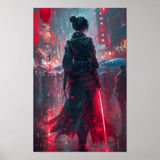 Anime Art Poster med Androgynous Female Samu (Framsidan)