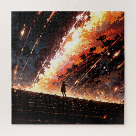 Anime art with vibrant sky pussel