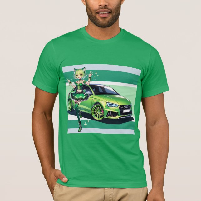 Anime Audi RS3 T Shirt (Framsida)