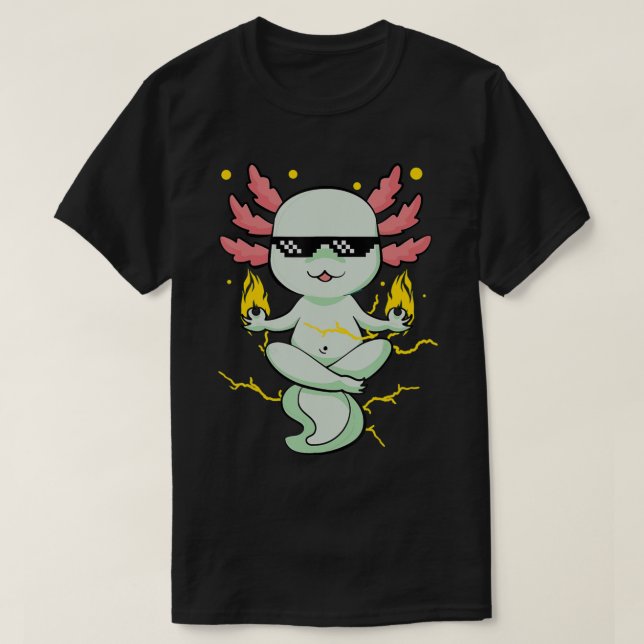 Anime Axolotl Waifu som Kärlek Anime Ramen och Ske T Shirt (Design framsida)