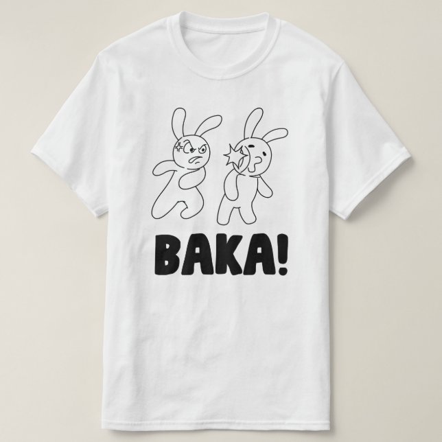 Anime Baka Rabbit Slap Japanska T Shirt (Design framsida)