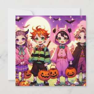 Anime Barn Halloween Inbjudningar